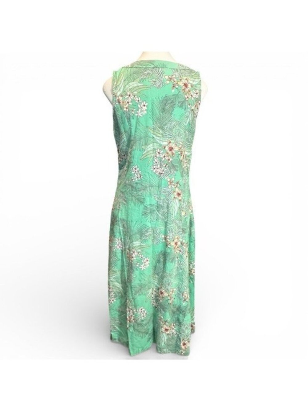 Chadwicks of Boston Size M Linen Blend Maxi Dress Floral Tropical Vacation Beach - Picture 4 of 8
